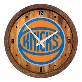 New York Knicks: Logo - "Faux" Barrel Top Clock, FNB-NBNYKS-560-04 New York Knicks: Logo - "Faux" Barrel Top Clock, FNB-NBNYKS-560-04
