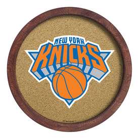 New York Knicks: "Faux" Barrel Framed Cork Board, NBNYKS-632-01