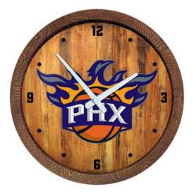 Phoenix Suns: Logo - "Faux" Barrel Top Clock, FNB-NBPSUN-560-04 Phoenix Suns: Logo - "Faux" Barrel Top Clock, FNB-NBPSUN-560-04