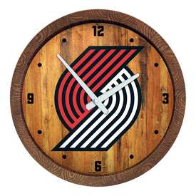 Portland Trail Blazers: "Faux" Barrel Top Clock, FNB-NBPTBS-560-01 Portland Trail Blazers: "Faux" Barrel Top Clock, FNB-NBPTBS-560-01