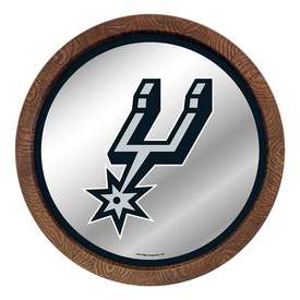 San Antonio Spurs: "Faux" Barrel Top Mirrored Wall Sign, FNB-NBSASP-245-01A San Antonio Spurs: "Faux" Barrel Top Mirrored Wall Sign, FNB-NBSASP-245-01A