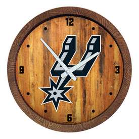 San Antonio Spurs: "Faux" Barrel Top Clock, FNB-NBSASP-560-01 San Antonio Spurs: "Faux" Barrel Top Clock, FNB-NBSASP-560-01
