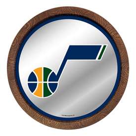 Utah Jazz: "Faux" Barrel Top Mirrored Wall Sign, FNB-NBUTAH-245-01A Utah Jazz: "Faux" Barrel Top Mirrored Wall Sign, FNB-NBUTAH-245-01A