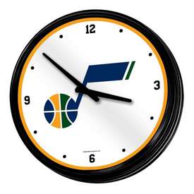 Utah Jazz: Retro Lighted Wall Clock, NBUTAH-550-01