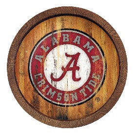 Alabama Crimson Tide: School Seal - Weathered "Faux" Barrel Top Sign, NCALCT-240-06