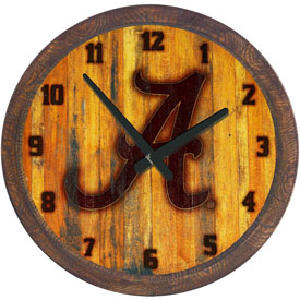 Alabama Crimson Tide: Branded "Faux" Barrel Top Wall Clock, NCALCT-560-02