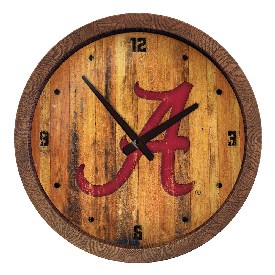 Alabama Crimson Tide: Weathered "Faux" Barrel Top Wall Clock, NCALCT-560-03