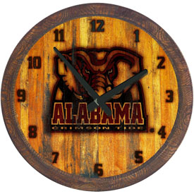 Alabama Crimson Tide: Al Logo - Branded "Faux" Barrel Top Wall Clock, NCALCT-560-08