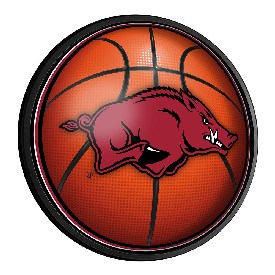 Arkansas Razorbacks: Basketball - Round Slimline Lighted Wall Sign, NCARKR-130-11