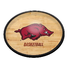 Arkansas Razorbacks: Hardwood - Oval Slimline Lighted Wall Sign, NCARKR-140-12