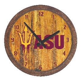 Arizona State Sun Devils: Faux Barrel Top Wall Clock, NCAZST-560-01