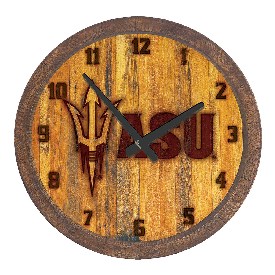 Arizona State Sun Devils: Branded "Faux" Barrel Top Wall Clock, NCAZST-560-02