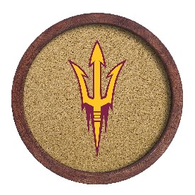 Arizona State Sun Devils: "Faux" Barrel Framed Cork Board, FNB-NCAZST-632-01A Arizona State Sun Devils: "Faux" Barrel Framed Cork Board, FNB-NCAZST-632-01A