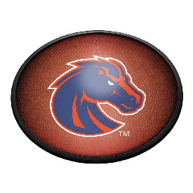 Boise State Broncos: Pigskin - Oval Slimline Lighted Wall Sign, NCBOIS-140-21
