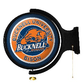 Bucknell Bisons: Go Bison - Original Round Rotating Lighted Wall Sign, NCBUCK-115-02