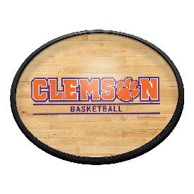 Clemson Tigers: Hardwood - Oval Slimline Lighted Wall Sign, NCCLEM-140-12