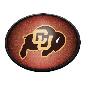 Colorado Buffaloes: Pigskin - Oval Slimline Lighted Wall Sign, NCCOBF-140-21