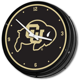 Colorado Buffaloes: Retro Lighted Wall Clock, FNB-NCCOBF-550-01A Colorado Buffaloes: Retro Lighted Wall Clock, FNB-NCCOBF-550-01A