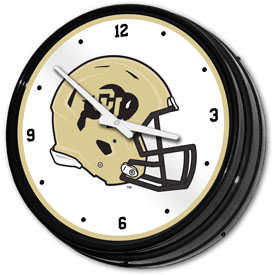 Colorado Buffaloes: Helmet - Retro Lighted Wall Clock, NCCOBF-550-03