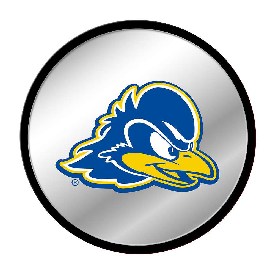 Delaware Blue Hens: Modern Disc Mirrored Wall Sign, NCDELA-235-01