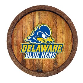 Delaware Blue Hens: Logo - "Faux" Barrel Top Sign, NCDELA-240-04