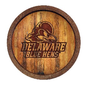 Delaware Blue Hens: Logo - Branded "Faux" Barrel Top Sign, NCDELA-240-05