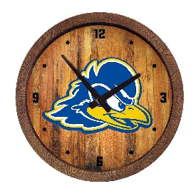 Delaware Blue Hens: "Faux" Barrel Top Wall Clock, NCDELA-560-01