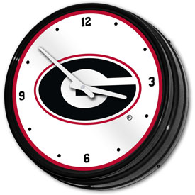 Georgia Bulldogs: Retro Lighted Wall Clock, NCGEOR-550-01