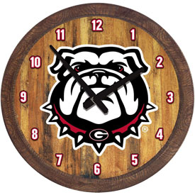 Georgia Bulldogs: Uga - "Faux" Barrel Top Wall Clock, NCGEOR-560-04