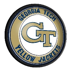 Georgia Tech Yellow Jackets: Round Slimline Lighted Wall Sign, NCGTYJ-130-01