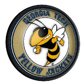 Georgia Tech Yellow Jackets: Mascot - Round Slimline Lighted Wall Sign
