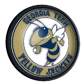 Georgia Tech Yellow Jackets: Mascot - Round Slimline Lighted Wall Sign, FNB-NCGTYJ-130-02A Georgia Tech Yellow Jackets: Mascot - Round Slimline Lighted Wall Sign, FNB-NCGTYJ-130-02A