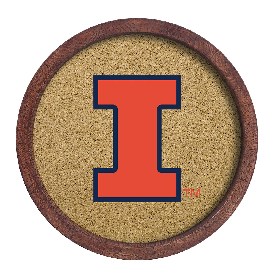 Illinois Fighting Illini: "Faux" Barrel Framed Cork Board, FNB-NCILLI-632-01A Illinois Fighting Illini: "Faux" Barrel Framed Cork Board, FNB-NCILLI-632-01A