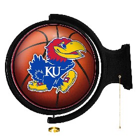 Kansas Jayhawks: Basketball - Original Round Rotating Lighted Wall Sign, NCKANS-115-11