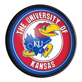 Kansas Jayhawks: Round Slimline Lighted Wall Sign, NCKANS-130-01