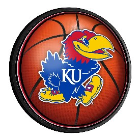 Kansas Jayhawks: Basketball - Round Slimline Lighted Wall Sign, NCKANS-130-11