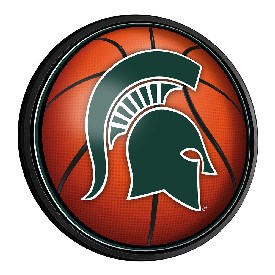 Michigan State Spartans: Basketball - Round Slimline Lighted Wall Sign, NCMIST-130-11