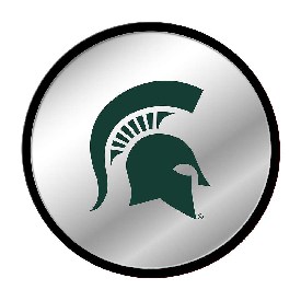Michigan State Spartans: Helmet - Modern Disc Mirrored Wall Sign, NCMIST-235-01