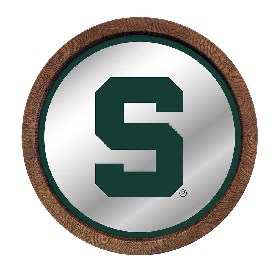 Michigan State Spartans: "Faux" Barrel Top Mirrored Wall Sign, NCMIST-245-02