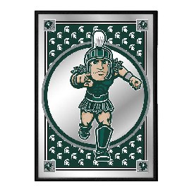 Michigan State Spartans: Team Spirit, Sparty - Framed Mirrored Wall Sign, NCMIST-275-02 Michigan State Spartans: Team Spirit, Sparty - Framed Mirrored Wall Sign, NCMIST-275-02
