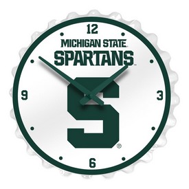MSU - Michigan State Spartans Team Spirit Bottle Cap Wall Clock, FNB-NCMIST-540 MSU - Michigan State Spartans Team Spirit Bottle Cap Wall Clock, FNB-NCMIST-540