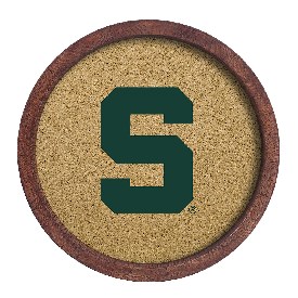 Michigan State Spartans: Block S - "Faux" Barrel Framed Cork Board, FNB-NCMIST-632-01A Michigan State Spartans: Block S - "Faux" Barrel Framed Cork Board, FNB-NCMIST-632-01A