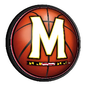 Maryland Terrapins: Basketball - Round Slimline Lighted Wall Sign, NCMRYT-130-11