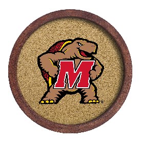 Maryland Terrapins: Mascot - "Faux" Barrel Framed Cork Board, FNB-NCMRYT-632-02A Maryland Terrapins: Mascot - "Faux" Barrel Framed Cork Board, FNB-NCMRYT-632-02A