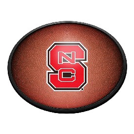 NC State Wolfpack: Pigskin - Oval Slimline Lighted Wall Sign, NCNCST-140-21