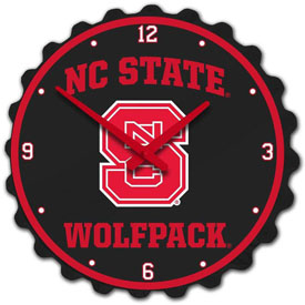 NC State Wolfpack: Bottle Cap Wall Clock, FNB-NCNCST-540-01A NC State Wolfpack: Bottle Cap Wall Clock, FNB-NCNCST-540-01A