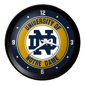 Notre Dame Fighting Irish: Ribbed Frame Wall Clock, NCNTRD-530-01