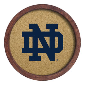 Notre Dame Fighting Irish: "Faux" Barrel Framed Cork Board, FNB-NCNTRD-632-01A Notre Dame Fighting Irish: "Faux" Barrel Framed Cork Board, FNB-NCNTRD-632-01A