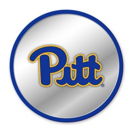 Pitt Panthers: Modern Disc Mirrored Wall Sign; AGS-NCPITT-235-01A