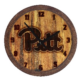 Pitt Panthers: Branded "Faux" Barrel Top Wall Clock, NCPITT-560-02